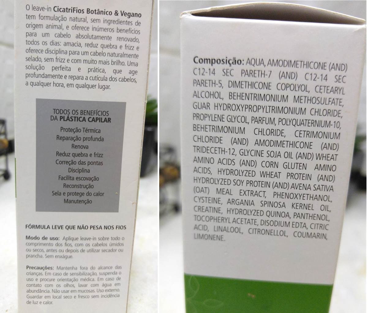 CICATRIFIOS LEAVE-IN INOAR composição