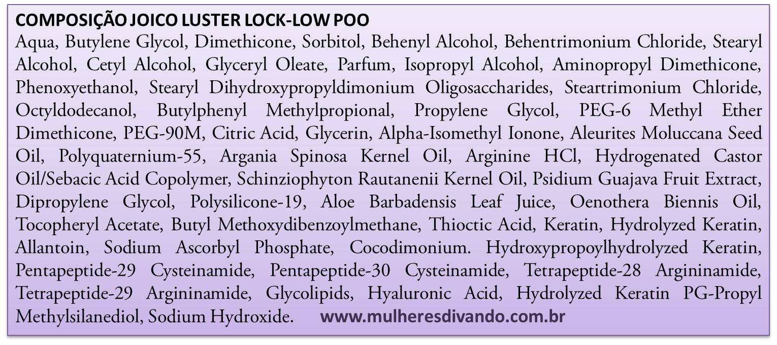 COMPOSIÇÃO JOICO LUSTER LOCK K-PAK COMPOSIÇÃO JOICO LUSTER LOCK K-PAK
