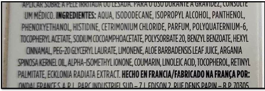 composição Aqua Oil Argan e Babosa Herbal Essences