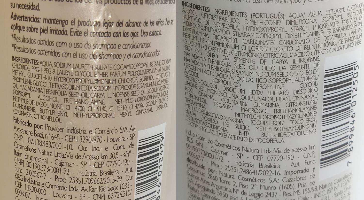 composição Óleos Nutritivos Natura Plant