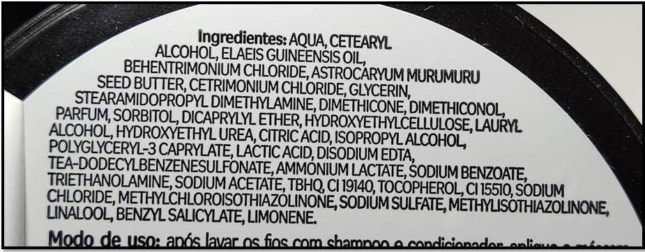 composição Máscara Murumuru Natura Ekos,
