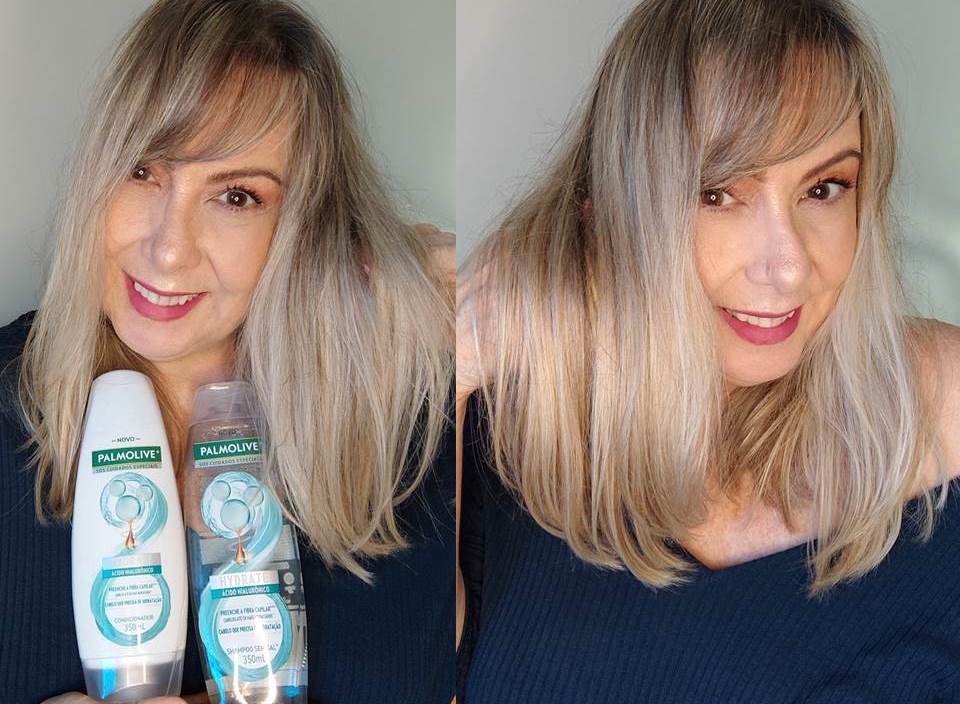 resultado Palmolive Hydrate Acido Hialurônico Shampoo e Condicionador.