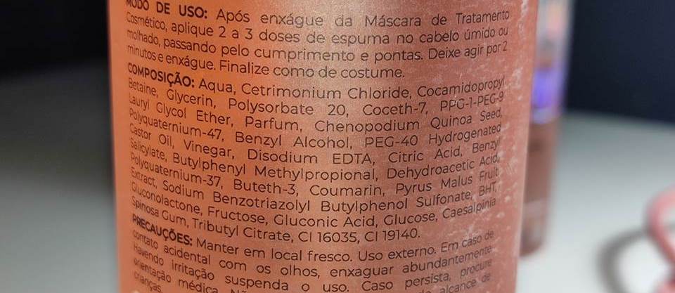 composição Condicionador Espuma Carol Kyoko