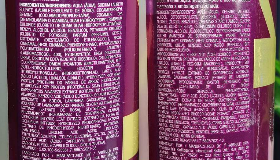 COMPOSIÇÃO Shampoo e Condicionador Novex Longo Poderoso Embelleze.