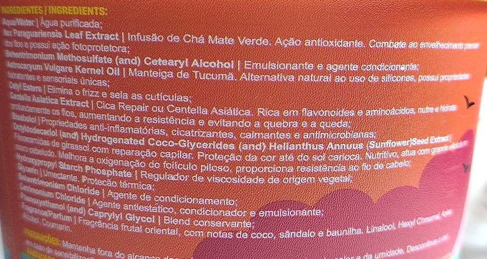 COMPOSIÇÃO Máscara Ela é Carioca Lola Hidronutritiva