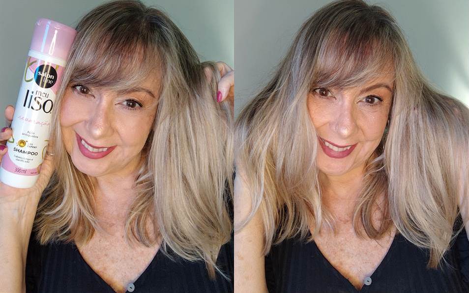 RESULTADO Shampoo e Condicionador Meu Liso Reparação Salon Line.