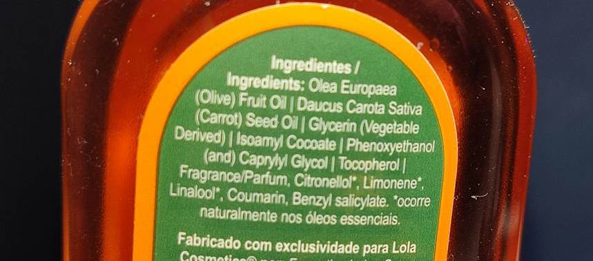 composição Pinga Lola Cenoura e Oliva.