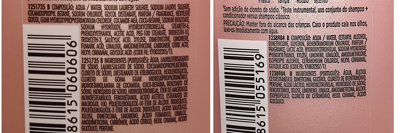 composição Shampoo e Condicionador Gycolic Gloss Elseve.  